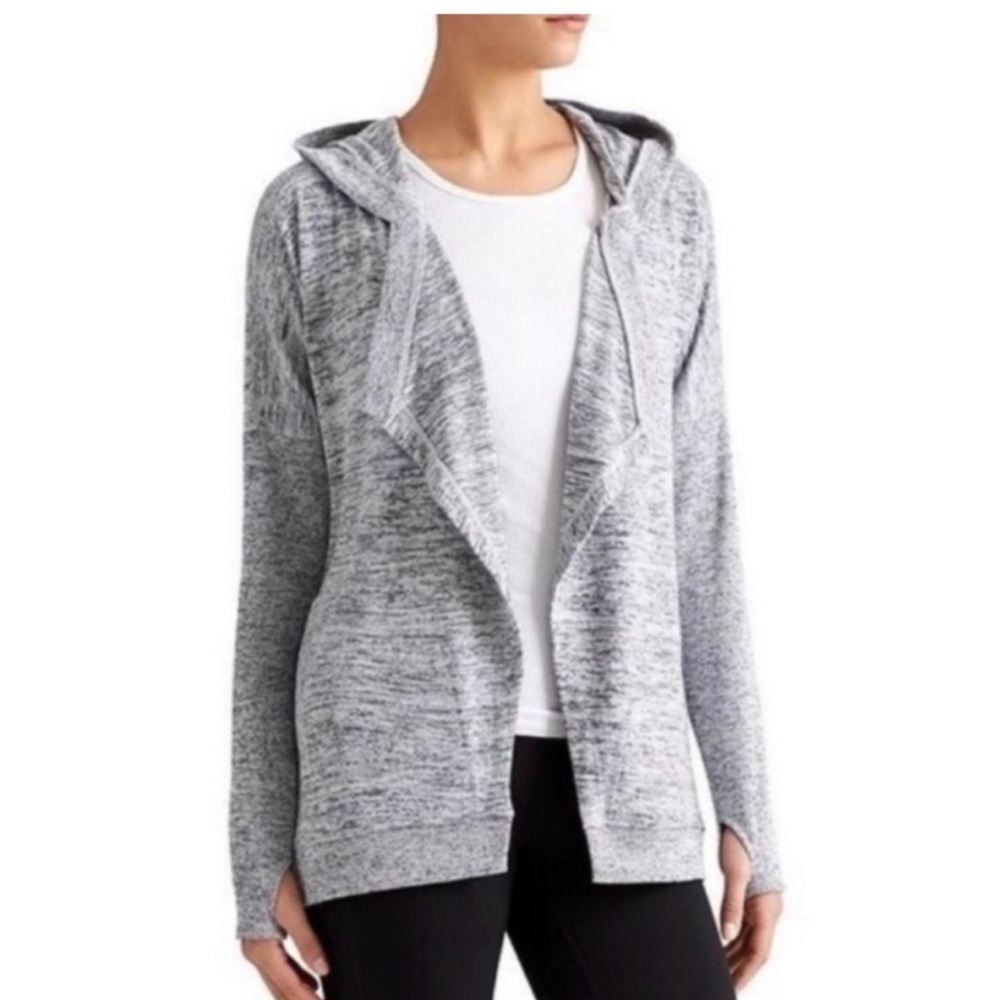 Athleta Marled Gray Blissful Cadigan Sweater